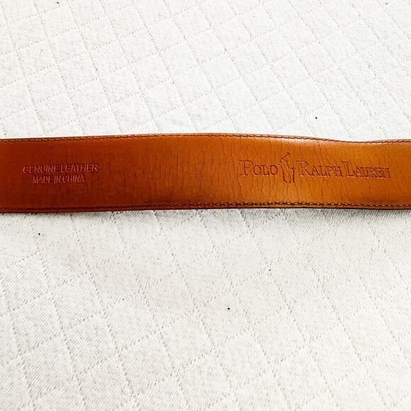 Polo Ralph Lauren Black Leather Belt Silver Buckle Sizr - Picture 3 of 7